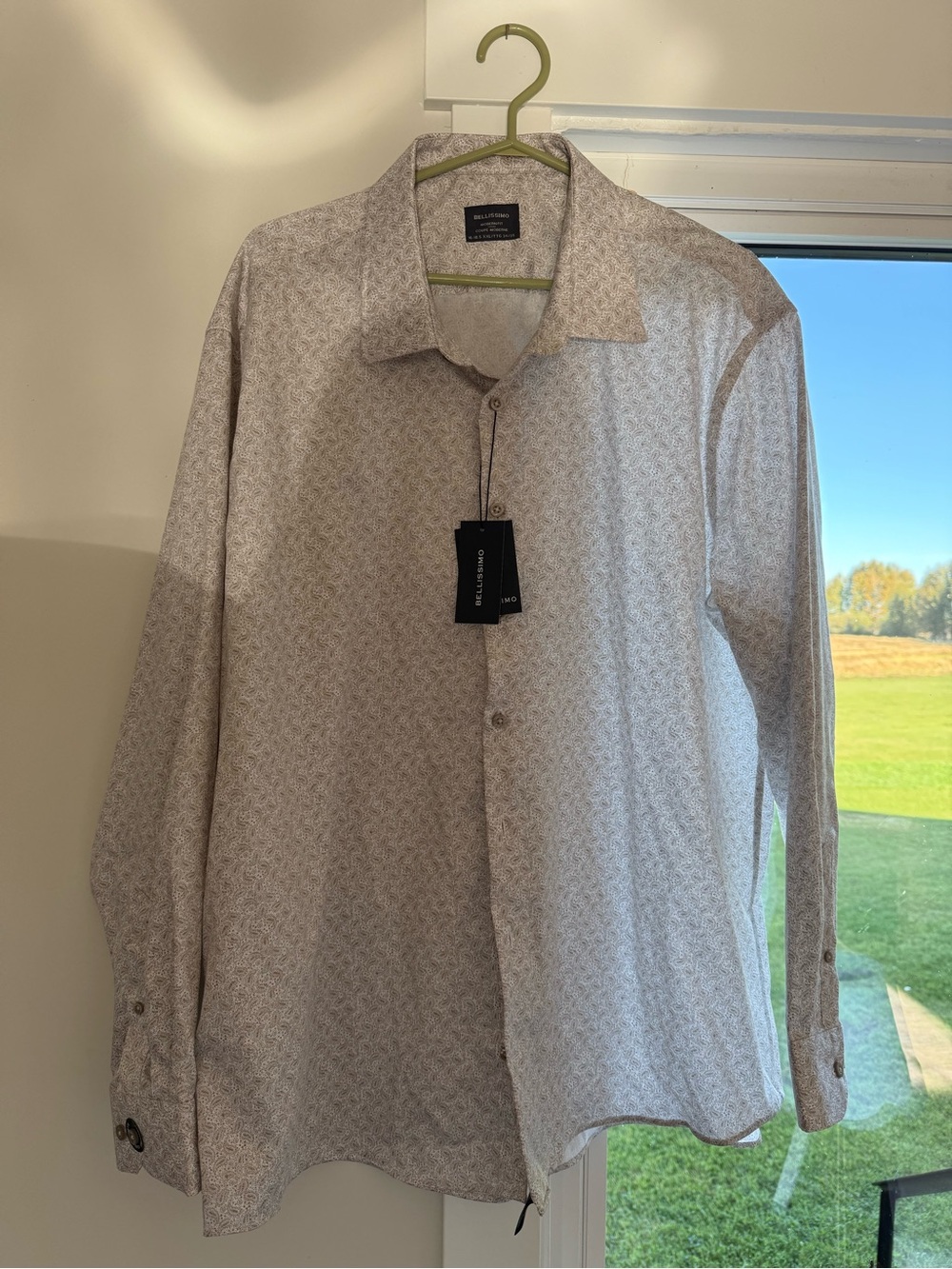 Barrington Slim-Fit Dress Shirt in Light Gray Pattern